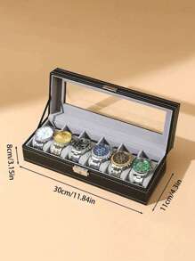 1pc 6/10/12 Slot 2-Layer Or 3-Layer Watch Box With Lock, For Storing Jewelry And Glasses, Suitable For Back To School