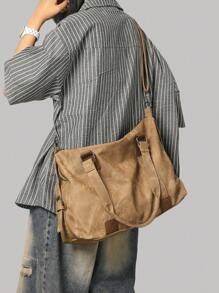 New Vintage Short Trip Bag, Fashion Versatile Large Capacity Waterproof Shoulder Bag, Student School Campus Messenger Bag, Minimalist Couple Handbag Bag For School School Accessories School Stuff