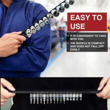 9-Piece Socket Organizer, 1/2 Inch, 3/8 Inch And 1/4 Inch Drive ABS Tools-Black Socket Holder,Heavy Duty Socket Racks, Premium Quality Socket Clip Rail Holder,The Best Tool Trays In The Garage - Black - View 8