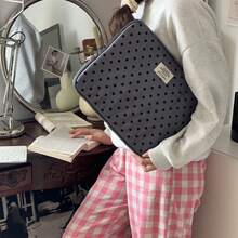 Korean Ins Lace Embroidered Polka Dot Laptop Sleeve 11/13/15 Inch, Commute Laptop Tablet Carrying Case Inner Bag For Back To School School Stuff Bag For School Work Laptop Bag For Women Mac Book Casemacbook Case College Essentials
