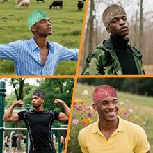 Awegeo Băng đô nam, mũ lưỡi trai kiểu sóng, băng đô co giãn màu trơn, mũ thể thao và hàng ngày thoáng khí, mũ băng đô cài đầu. - Nhiều màu - Xem 7