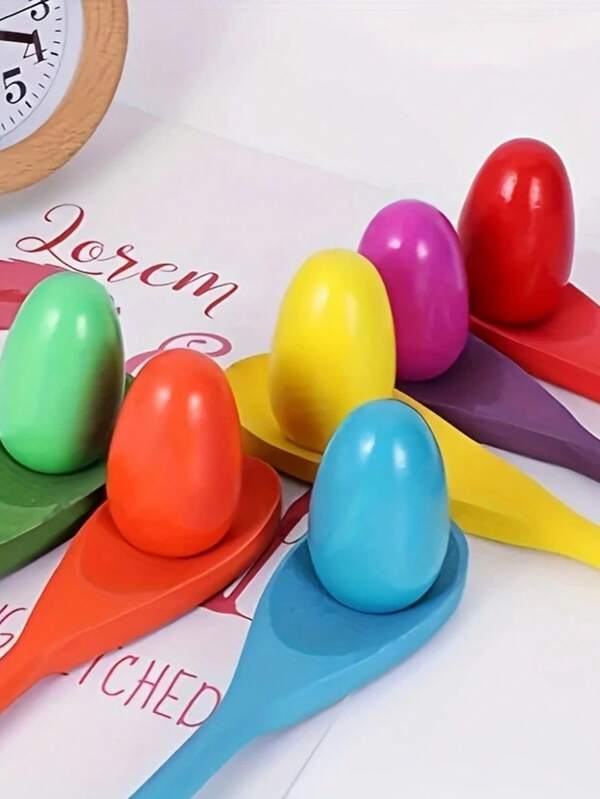 4 Stücke Set - Ostereierlöffelrennen Spiel, Karnevalsspiele für Familien-Events, Festivals, Outdoor-Terrasse, Ostereiersuche, Geburtstagsfeiern, Rasen