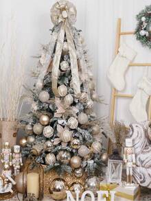 20pcs/10pcs-Christmas Glitter Needles Christmas Glitter Pine Needles Christmas Custom And Hanging Faux Pine Leaf Cedar Stems Christmas Leaf Stems Diy Crafts Garland Home Decoration, Champagne Color Christmas Decoration, Champagne Color Sequins Artificial Pine Needles Artificial Christmas Flower Sticks Tree Table Top Custom Stand Christmas Tree Wreath Wedding Bouquet Winter Holiday Holiday Decoration - Champagne - View 7