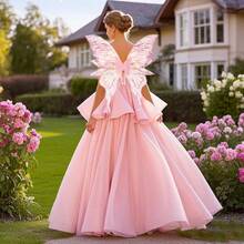 Set de 4 piezas Alas de mariposa y hada con láminas de oro - Incluye diadema, varita, alas de mariposa doradas y orejas de hada - Adecuado para mujeres en Halloween, cosplay, fiestas, eventos y fotografía