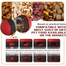 Dog Food Puzzle Toy Adjustable Treat Dispensing Food Dispenser Slow Feeder Bowls Puppy Enrichment Toy Ball Dog Interactive Chase Training Toys For Small Medium Large Dogs 7UVT - Blue - View 6