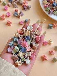 20pcs/50pcs/100pcs Mixed Cartoon Mini Hair Claws - Assorted Colors, Cute Cartoon Mini Hair Clips For Girls, Fashion Accessories - Multicolor - View 12