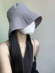 1pc Solid Color Bucket Hat, Large Brim Sun Protection Fishing Cap,Foldable Packable, Lightweight Hand Washable,Unisex For Outdoor Travel Beach Summer Vacation Spring-Summer,Autumn Accessory - Multicolor - View 3