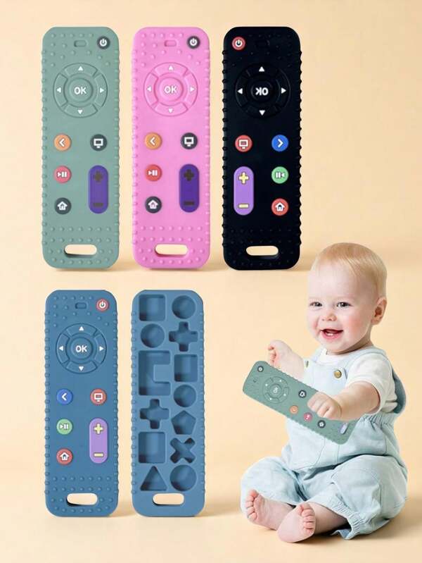 1pc Baby Teething Toys 3-6 Months, Silicone Fake Remote Control Toys, Kids TV Remote Theeting Relief, Toddlers Chew Toys