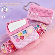 Set de cosméticos para niñas con bolsa de maquillaje realista, kit de colección de maquillaje de bolso de fiesta, conjunto de disfraz para niños, regalo de cumpleaños/festividad - forma - Ver 9