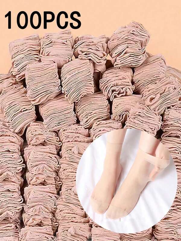 Chaussettes invisibles pour chevilles en soie de cristal ultra fines et respirantes pour femmes, idéales pour l'été. Souples, élastiques et confortables, en couleur unie. Lavage à la main uniquement, mélange de nylon et de polyester, convient aux températures chaudes