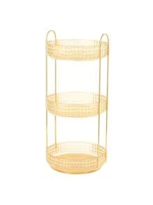 360° Rotating Diamond Pattern Acrylic Makeup Organizer Box, Vanity Countertop Cosmetic Storage Rack For Lipstick, Skincare, Perfume And Beauty Products