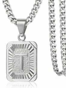 1 款定制字母方形吊坠项链，简约时尚的珠宝设计，专为男士打造的个性化项链。非常适合送给男朋友或父亲，适合节日、聚会和周年纪念等场合。采用镀金铜材质打造，散发奢华质感。 - 彩色 - 查看 62