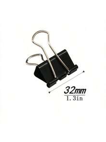 12pcs Black Binder Clips, Creative Stationery Clips For Office, Students, Tea Bags, Assorted Sizes To Meet Different Needs - Multicolor - View 4