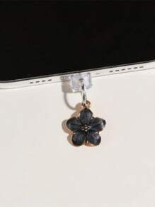 1 pezzo Tappo antipolvere per porta di ricarica con design a fiori di ciliegio/sakura, ciondolo in lega di alta qualità, delicato, dolce e alla moda, lavorazione a olio fluido, adatto per decorazioni primaverili ed estive, accessorio decorativo per porta di ricarica di telefono, tablet, auricolare, Kindle, tappo in silicone trasparente, adatto come piccolo regalo, protegge la porta di ricarica da acqua, umidità e sporco, compatibile con connettore Lightning/Type-C per iPhone, si fissa saldamente in posizione