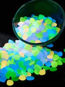 1PC Glow In The Dark Stones - 100/PCS Solar Powered Garden Pebbles, Outdoor Decorative Rocks For Pathway, Lawn, Aquarium, Fish Tank, Yard & Landscape Lighting (Blue/Green/White)