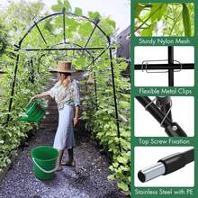 Garden Arch Trellis 7FT Extra Tall Polyethylene-Coated Stainless Steel Garden Trellis For Climbing Plants Outdoor Garden Trellis Arch For Cucumber Trellis, Gardening Trellis With Clips Trellis Netting - 黑色 - 查看 9