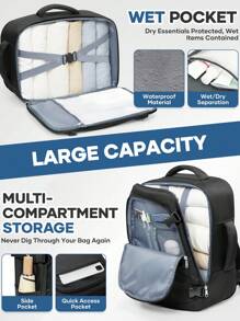 Zaini da viaggio approvati per i voli, in tessuto di nylon impermeabile ad alta capacità, zaini da trekking per computer per uomo e donna, regalo per mamma, papà, figlia, amico, accessori da viaggio unisex, zaini funzionali per business, ragazzi, computer, borse, design con cinghia per il bagaglio, per il ritorno a scuola, per il college, per il business, per l'all'aperto, per il freshman, per il sophomore, regalo per il fidanzato e il papà, zaini per cabina, bagaglio a mano