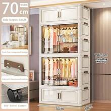 5/4/3/2/1 Layer Simple Folding Wardrobe Closet, Clothes Storage Cabinet For Bedroom, Living Room, Rental Apartment OrganizationFor Women Storage Organizer Travel Essentials Back To School Dormitory Storage