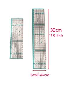 2 Pieces 20cm 30cm Steel Edge Cut-Proof Anti-Slip Acrylic Quilting Ruler Dual-Color Grid Markings Clear Rectangle Sewing Dressmaking Ruler For Precision Cutting Crafting DIY Year-Round Use