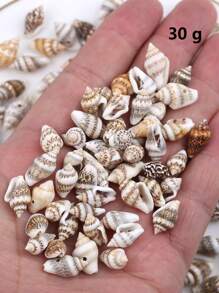 30g/Pack Assorted Sizes Drilled Small Seashell DIY Beading Materials, Shell Crafts Accessories