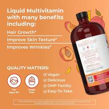 Liquid Multivitamin + Hair Growth - Clinically Tested Lustriva For Thicker Hair In Women - Improve Facial Wrinkles - Vegan - 15.22 Fl Oz - Khác - Xem 2