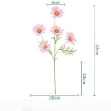 1/3/6 件人造雏菊花，52 厘米假花，适用于墙壁、客厅、卧室、婚礼、派对装饰、桌面装饰。家居、桌面装饰、厨房、婚礼、餐桌、中心装饰、办公室、花园、户外、房屋、庭院装饰、春夏秋冬装饰 - 粉色 - 查看 2