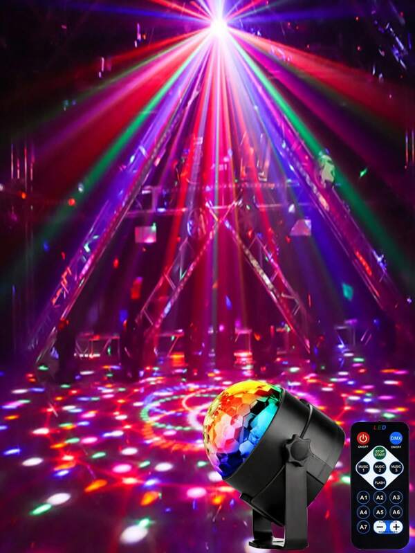 1 Stück Disco-Kugel Partylicht mit Fernbedienung, tragbar für innen/außen, via USB betrieben, DJ-Licht, Party-Gadget, Discoball, Stroboskop-Bühnenbeleuchtung