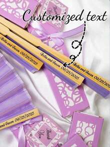 Personalized Wedding Fan/Fringed Wedding Folding Fan/Mass Custom Wedding Party Fan/Wedding Gift Ideas/Ceremony Gifts For - Multicolor - View 2