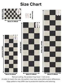 Classic Checkerboard Pattern Runner Rug, Ideal For Hardwood Floors In Entryways, Laundry Rooms, Hallway, Bedrooms, Kitchen, Room Decor, And Entryway - Indoor All-Season Home Decor, Stylish Long Floor Mat, Washable & Non-Slip, Perfect For Home Use As A Hallway Rug, Area Rugs Living Room, Black And White Tones, Bedside Rug, Kitchen Rugs, House Decor | Kitchen Decor