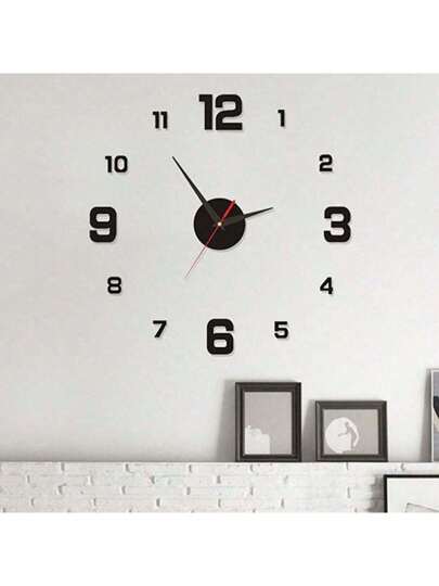 Pc, Creative DIY Digital Wand Clock, 3D Acrylic Three Dimensional Texture Home Frameless Silent Bedroom, Living Room, Office, Dining Room Art ation view 5