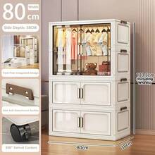 5/4/3/2/1 couche Armoire pliante sans installation, Armoire de rangement renforcée, Armoire à vêtements pour la maison, la chambre, bébé/enfants - Multicolore - Voir 23