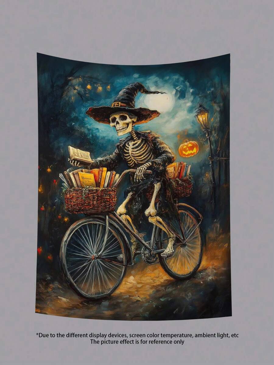 万圣节鬼魂挂毯系列南瓜灯黑暗城堡趣味鬼魂阅读万圣节横幅南瓜装饰秋季装饰挂毯墙艺术家居装饰