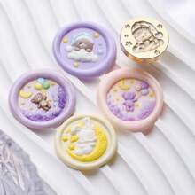 1 Pc Fairy Tale Series Wax Seal Stamp Head, Detachable Solid Brass, Intricate Fairy TalesDesigns (Castle/Rabbit/Bear/Hot Air Balloon/Candy House), Wax Sealed Stamp Head, Fire Paint Seal Head, DIY Craft, Gift Packaging, Envelope Sealing, Party Invitation Letter,Back To School,School Supplies