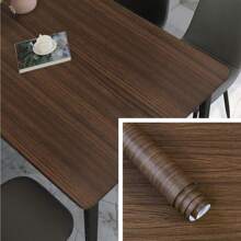 1 Roll Of Retro Wood Grain Self-Adhesive Wallpaper, Brown Thickened Vinyl, Peel-Off, Film Contact Paper, Kitchen Countertop Cabinet, Bedroom Dormitory Background Wall, Home Decoration Wall Sticker, Furniture Renovation, DIY, Easy To Install, Removable Wallpaper15.7inX196.8/118.1/39.3in