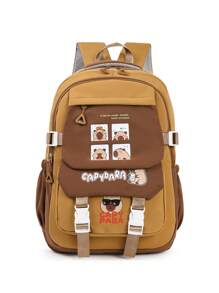 New Large Capacity Campus Style Kabibba Student Backpack, Fashionable And Cute, High Cost Performance Student Schoolbag.Ladies' College Style Nylon Student Backpack; Large Capacity Student Canvas Campus Travel Bag; Lightweight Campus Shoulder Bag; Laptop Bag. Suitable For High School And University' Back-To-School Backpack.