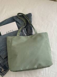 Bolso de hombro minimalista, bolso cruzado de mujer de nicho popular, bolso de tela de color liso para uso casual y de viaje