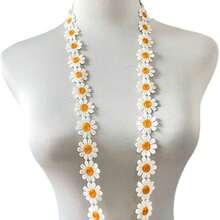 2 Meter 25mm orange Gänseblümchen Blumen Dekorative Spitze Bestickter Borte DIY Handgemachte Patchwork Borte Nähzubehör Bastelbedarf