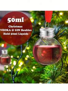 Christmas Tree Ornament, Christmas Booze Balls, Xmas Fillable Drink Tree Ornaments, Water Bottle, Bulbs Shape Christmas Decoration, Clear Christmas Ball Bell Pendant, Home Party Decor 10PCs 5PCs Christmas Christmas Decorations Christmas Pajamas Christmas Gifts Christmas Decor