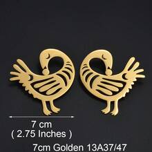 1 Pair 2cm/4cm/7cm African Nyamegyie Earrings Women's Stainless Steel Adinkra Traditional Jewelry - Multicolor - View 18