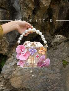 奢华女士新娘婚礼钱包派对舞会闪闪发光水钻手包手提包晚宴手拿包水桶包 - 彩色 - 查看 4