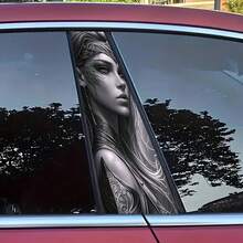 2 piezas de pegatinas de coche con temas de anime, fantasía y dibujos animados de la Reina de las Hadas de PVC, resistentes al agua y a los arañazos, con adhesivo no pegajoso para el pilar B