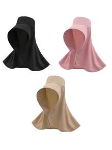 1 件装女士宽边太阳帽，涤纶纤维，非弹性，编织，防紫外线，夏季头巾，适合骑自行车和海滩，可洗 - 太阳帽 - 彩色 - 查看 18