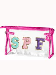 1 Piece Waterproof Clear SPF Cosmetics Bag PVC Zippered Toiletry Sunscreen Pouch Portable Travel SPF SUN Chenille Patches Makeup Bag Vinyl Plastic Organizer Case For Vacation Bathroom Summer Beach Swimming Travel,Makeup Bag,Make Up Bag,Makeup Bags,Cosmetic Bag,Makeup Organiser,Travel,Makeup Pouch,Bag,Vanity,Make Up Pouch,Travel Essentials,Pouch Bag,Travel Essential,Vanity Accessories,Small Makeup Bag,Makeup Pouch,Cosmetic Bag,Travel Essential,Large Capacity,Large Makeup Bag,Christmas Gifts,Pouch,Travel,Gifts For Women,Women's Necessaire,Travel Essential,Pouch,Clutch / Small Handbag,Necessaire,Makeup Organizer,Makeup Organize,Pouch,Brush Holder,Mini Pouch,Large Capacity Pouch,Gifts For Women,Christmas Gifts,Gift Ideas For Women