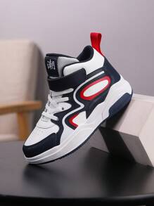 Sneaker di mezza altezza in pelle per ragazzi/giovani, scarpe da ginnastica con lacci stile moda semplice bassa, casual, classiche, versatili, adatte per la primavera e l'autunno