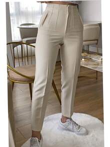 Pantalón de vestir - Beis - Ver 1