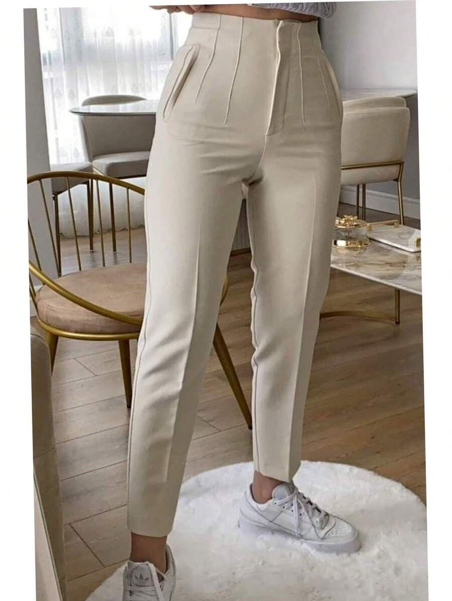 Pantalón de vestir - Beis - Ver 1