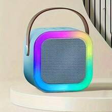 EARISE 2-Mic Mini Karaoke Machine, Portable Wireless Microphone Speaker With LED Lights For Birthday Parties, Family Gatherings, Christmas Gifts, New Year's Gifts, Birthday Presents (Multiple Color Options Available)