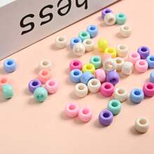 100 Piezas de Cuentas de Caballo se utilizan para el proceso de macarrón de plástico con perforación, cuentas de cabello Rainbow a granel, suministros para hacer joyas DIY como pulseras y collares (Macaron)