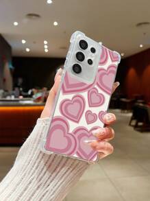 1pc New Minimalist Heart-Shaped Anti-Drop Transparent TPU Protective Case, Compatible With Apple, 16, 16 Plus, 16 Pro Max, 16 Pro / 11, 15 Pro Max, 14 Pro Max, Galaxy, SAM, Realme C15, Infinix Hot30i, K60 Ultra Waterproof Shockproof Scratch Resistant