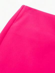 女士时尚休闲纯色不对称裹身短裤裙，简约时尚裙裤